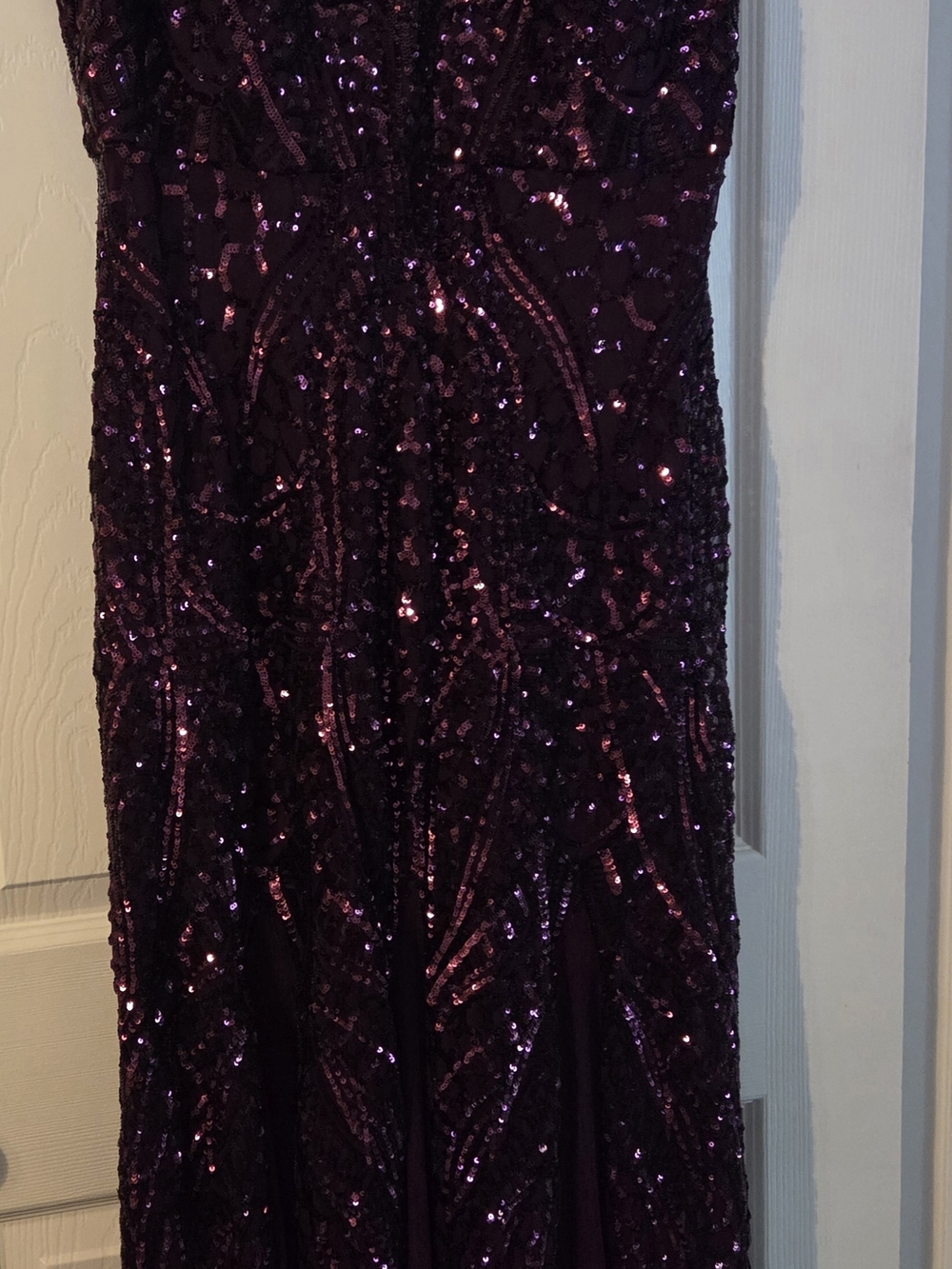 Purple Sequin Evening Gown - Picture 3 of 5